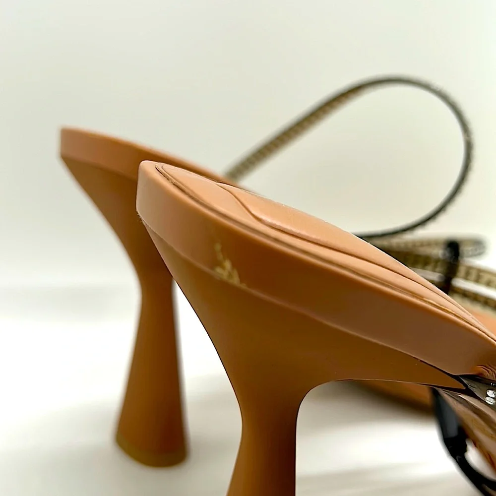 Zara Bling Jewel Tan Strappy High Heels EUC Size 40/USA Size 9 🔥🔥 - Picture 7 of 8